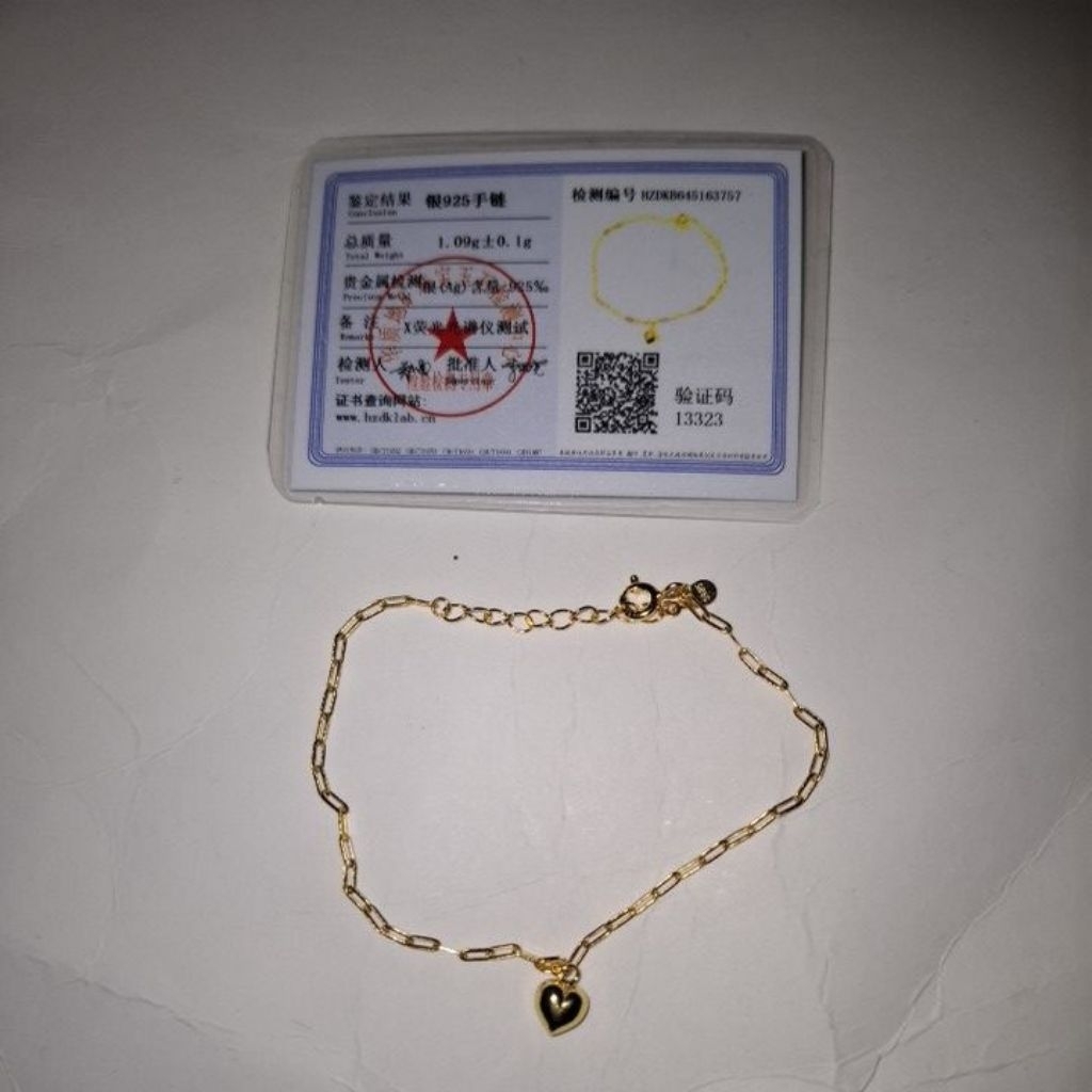 gelang silver s925 warna gold