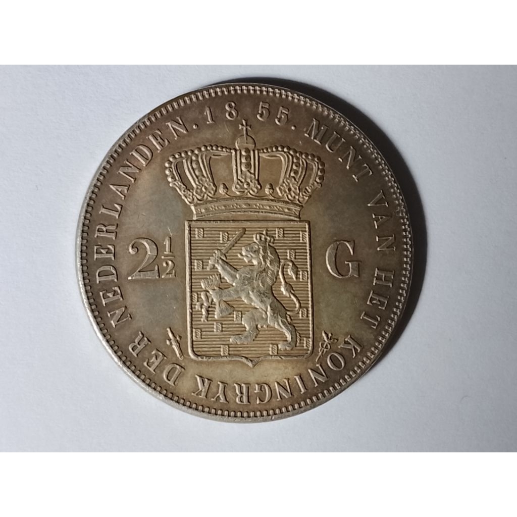 koin  palsu 2½ gulden Willem lll koning p1