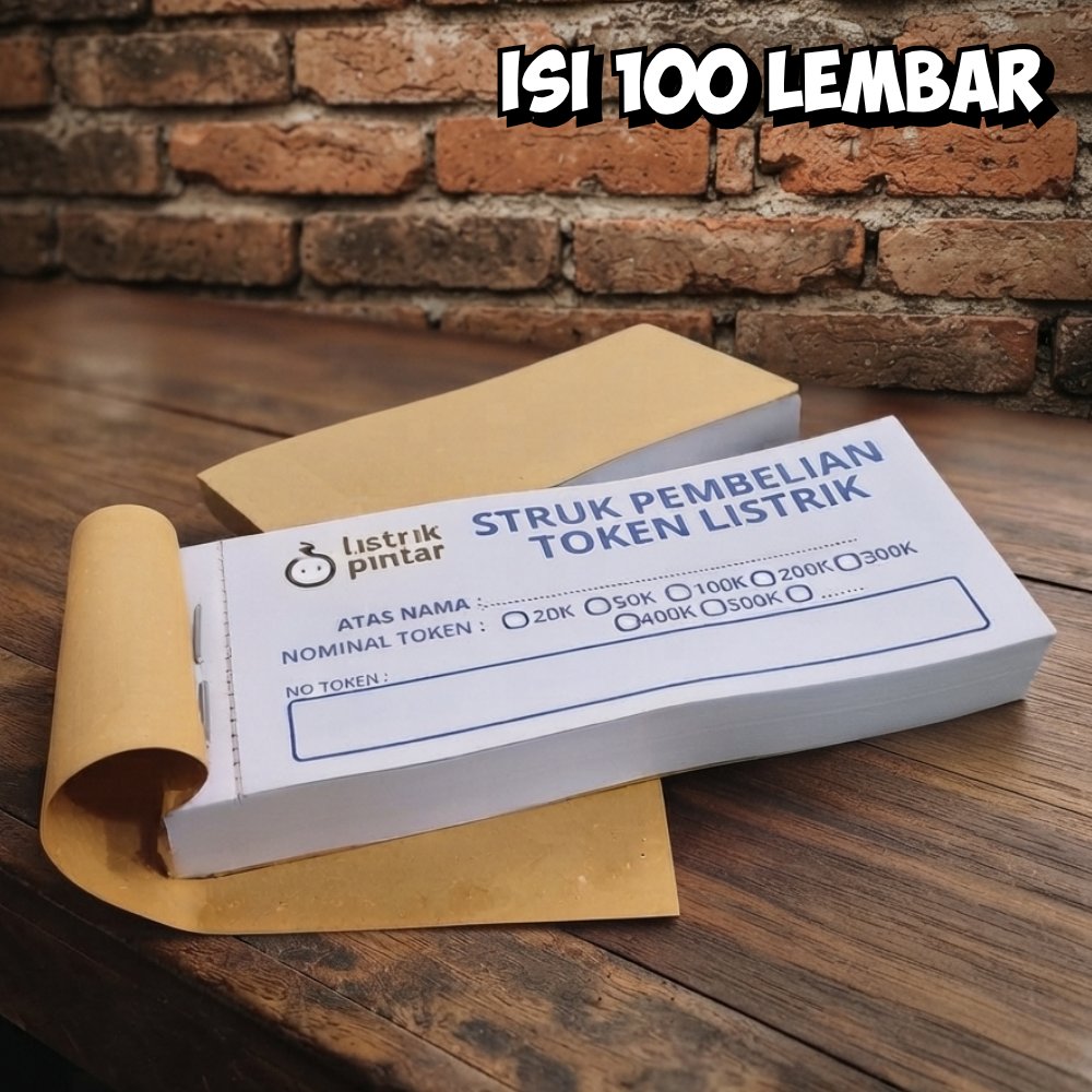 STRUK PEMBELIAN TOKEN LISTRIK TOKEN PULSA ISI 100 LEMBAR BAHAN HVS 75 GSM NOMINAL TINGGAL PILIH