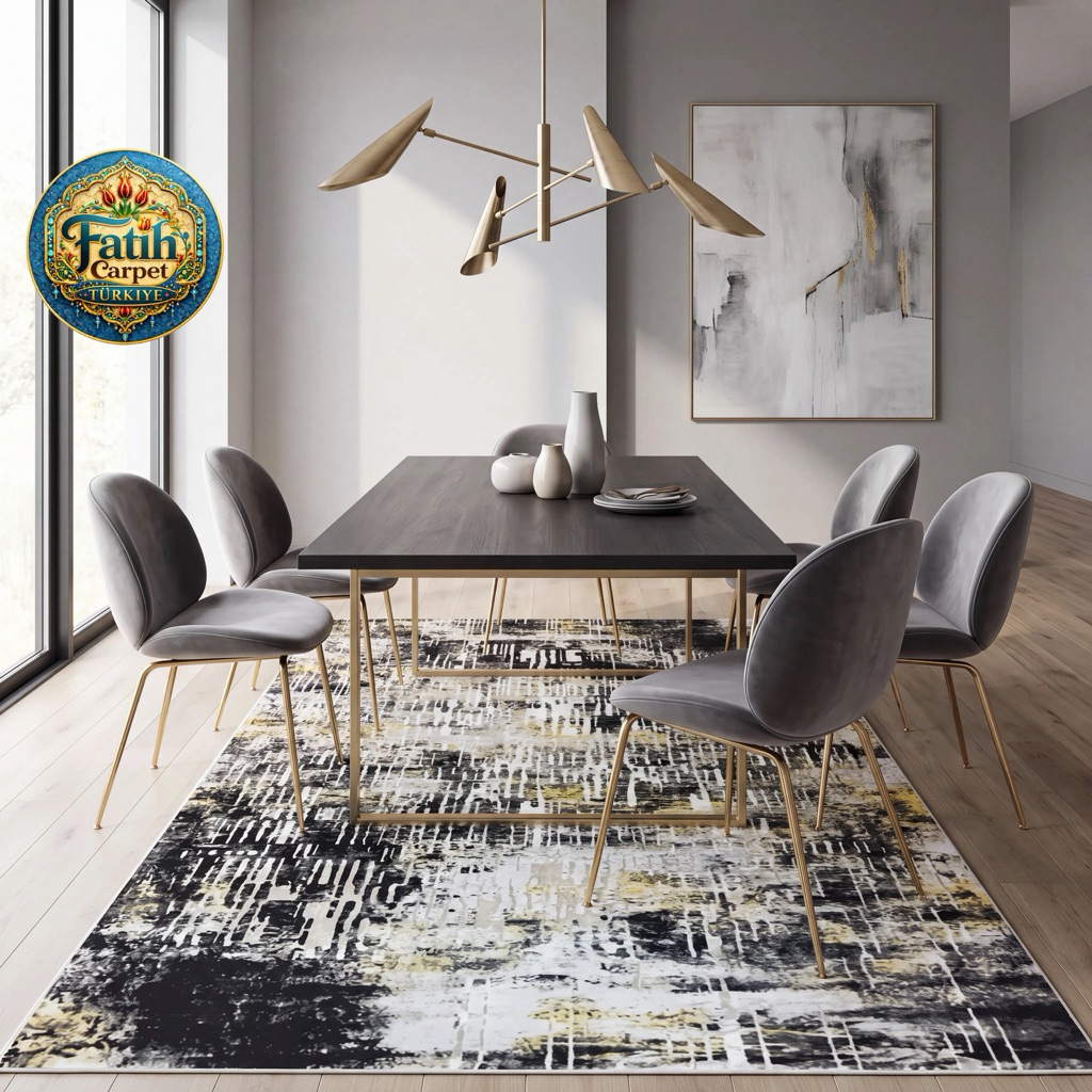 Karpet Minimalis Quadro Import Turki -8804A GREY HB/CREAM