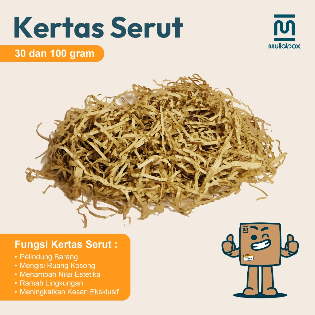 Kertas Serut / Kertas Cacah / Shredded Paper Coklat Isian Hampers