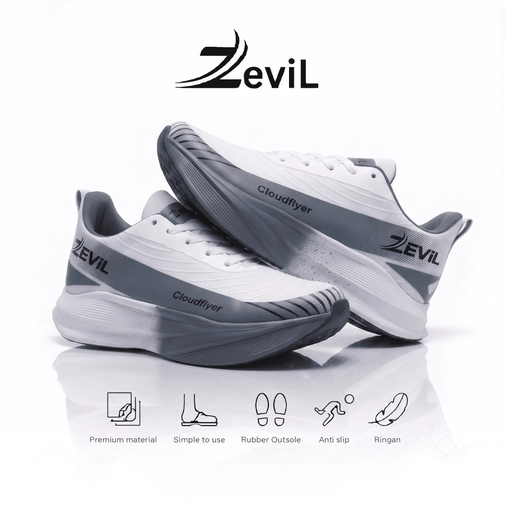 Sepatu Running Unisex Zevil Cloudflyer Olahraga Lari Jogging
