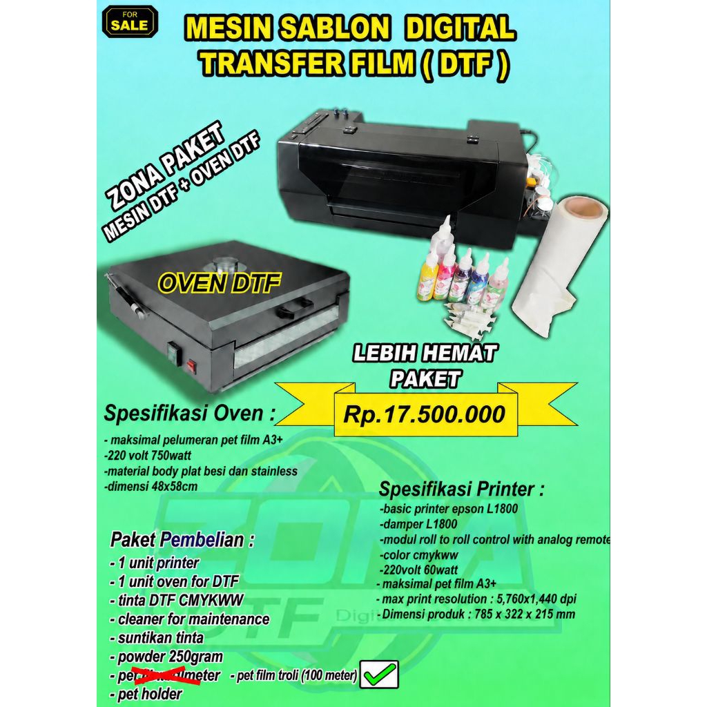 printer dtf paket printer dtf roll to roll printer L1800