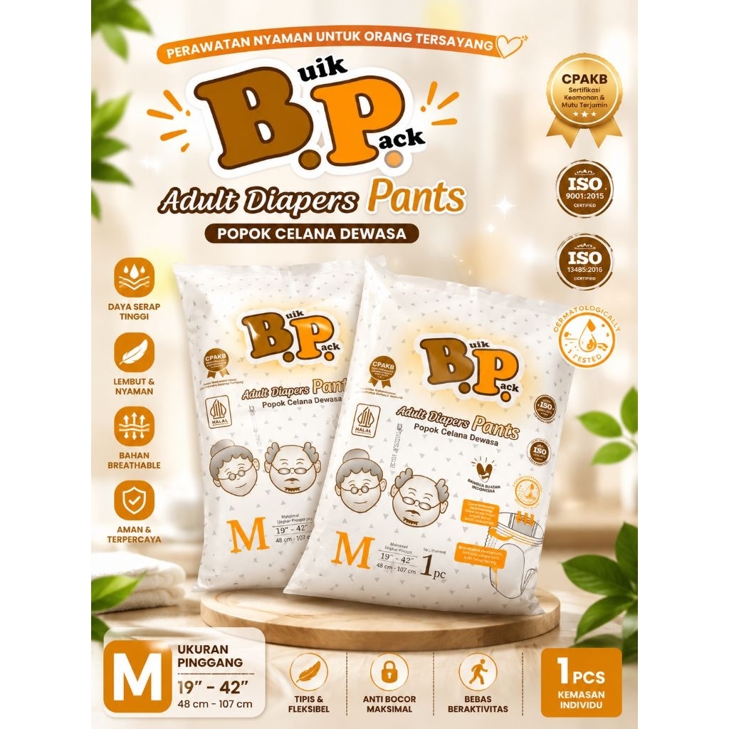 POPOK CELANA DEWASA//ADULT DIAPERS//POPOK DEWASA BP PACK//POPOK LANSIA//POPOK DEWASA SEKALI PAKAI//D