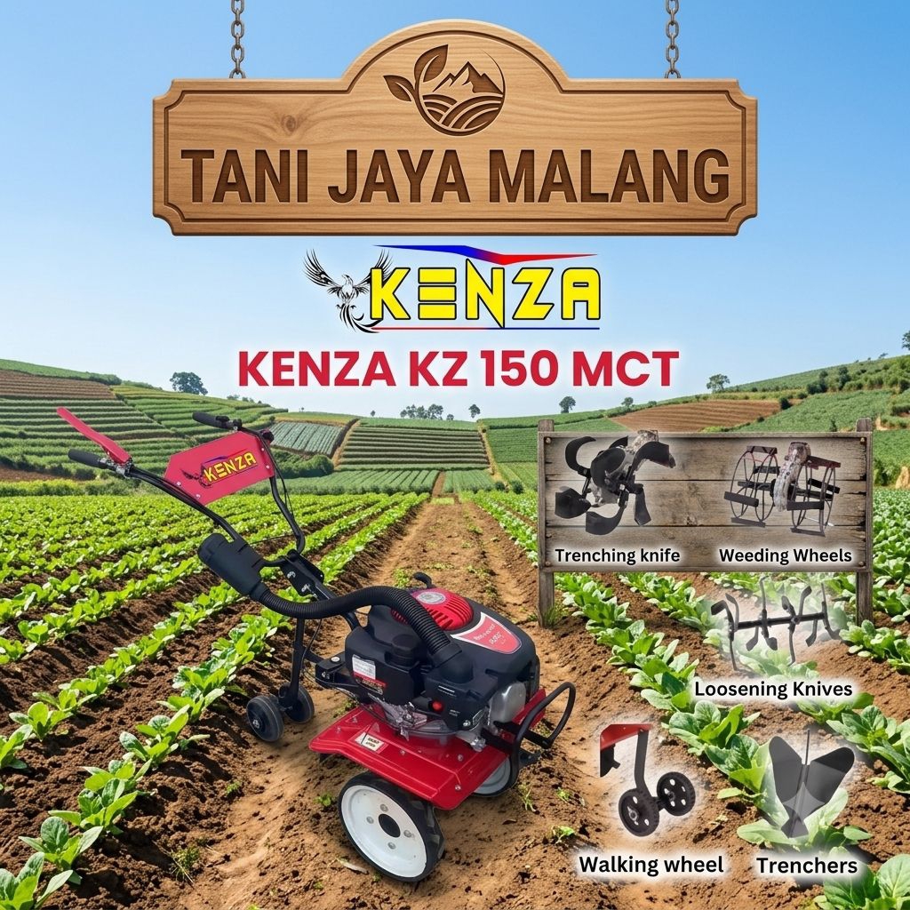 CULTIVATOR KENZA TYPE KZ 150 MCT , MINI CULTIVATOR KENZA, CULTIVATOR PENGGEMBUR TANAH, DANGIR JAGUNG