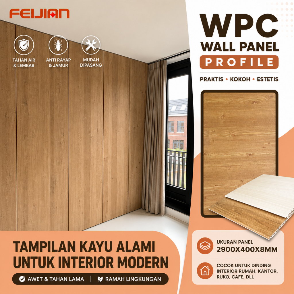 WPC Wallboard Feijian lebar 40 cm