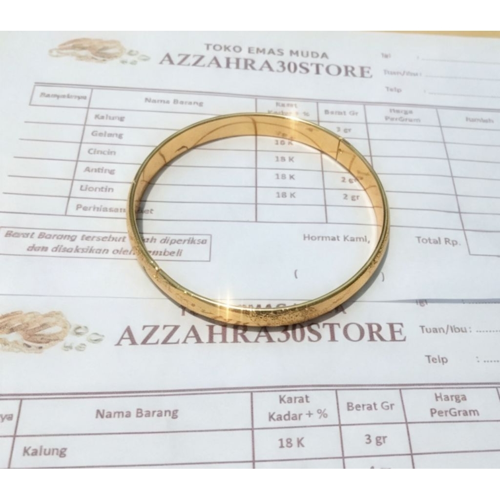 GELANG TANGAN BANGKOK PASIR LAPIS EMAS MUDA TEBAL 8 MM TERLARIS