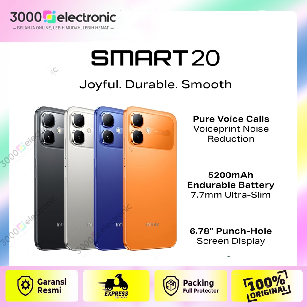INFINIX SMART 20 - Ram 4+4GB*/64GB & 4+4GB*/128GB | 6.78" Punch-Hole Screen 120Hz Smooth Display | M