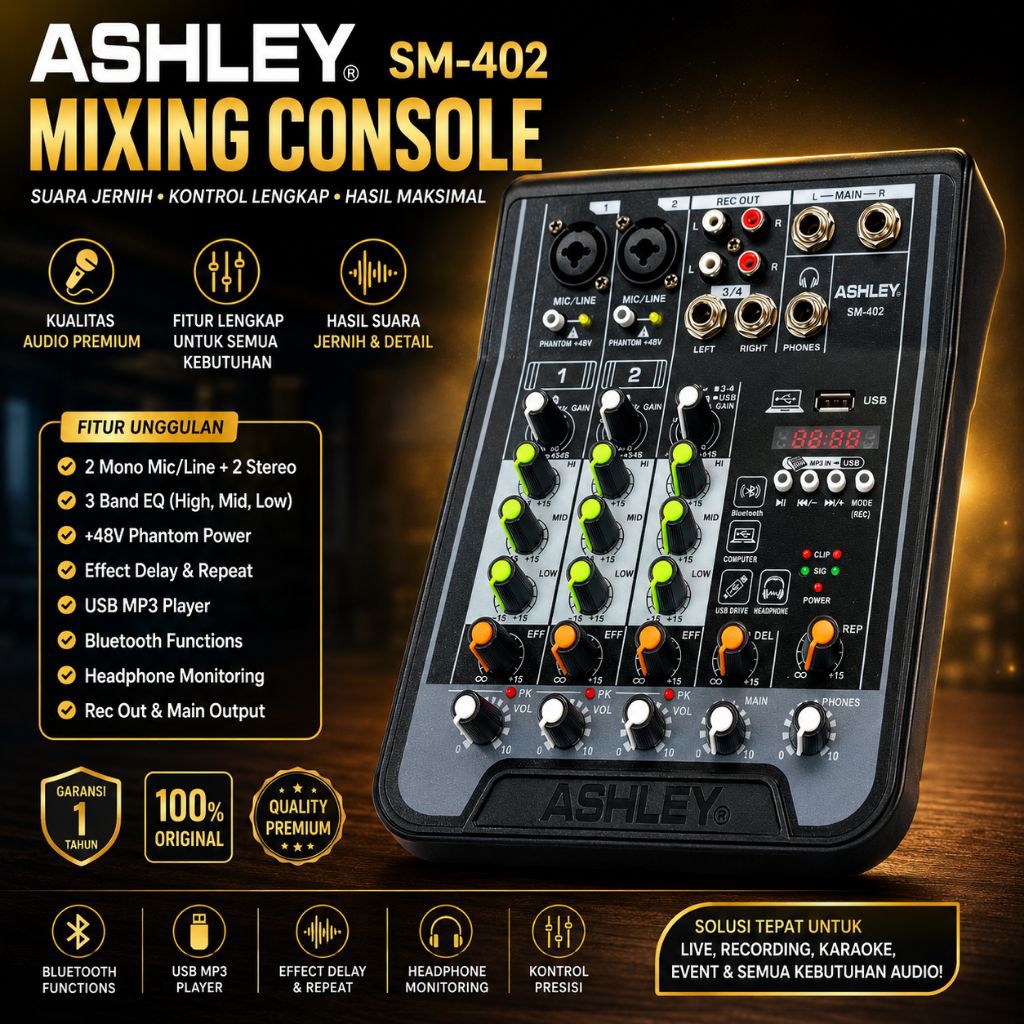 mixer ashley sm-402 ashley mixer 2ch ashley sm 402 Soundcard