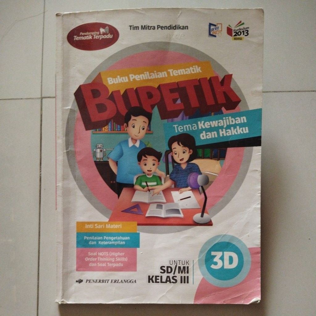Bupetik 3D kelas 3 SD- Erlangga - Kurikulum 2013 Revisi- Bekas
