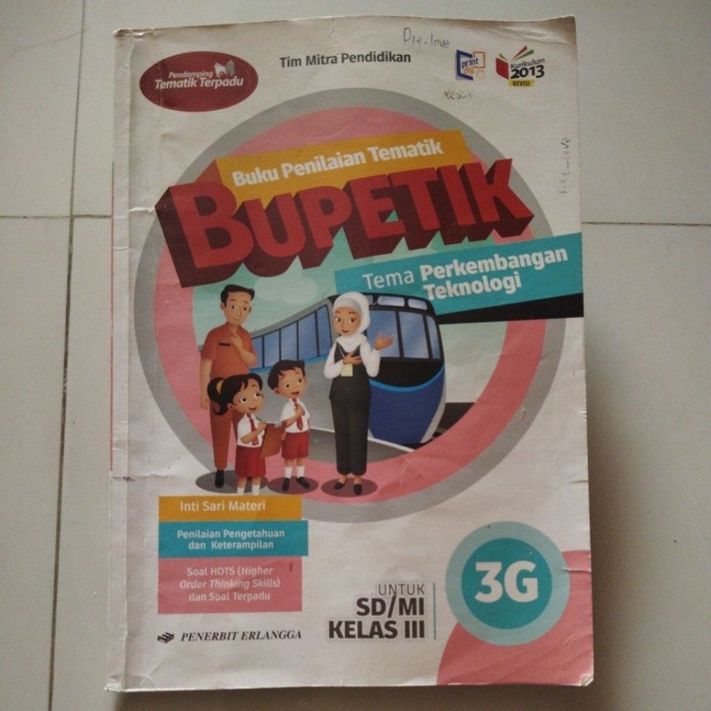Bupetik 3G kelas 3 SD- Erlangga - Kurikulum 2013 Revisi- Bekas