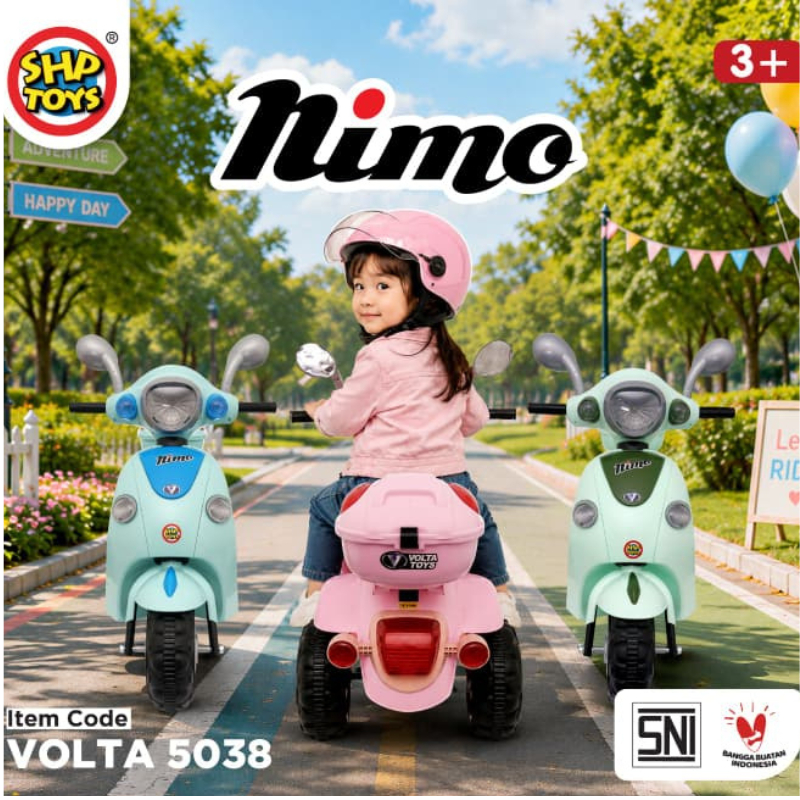 Mainan Motor Aki Anak Motor Aki Volta 5038 Nimo Bisa Remote Control