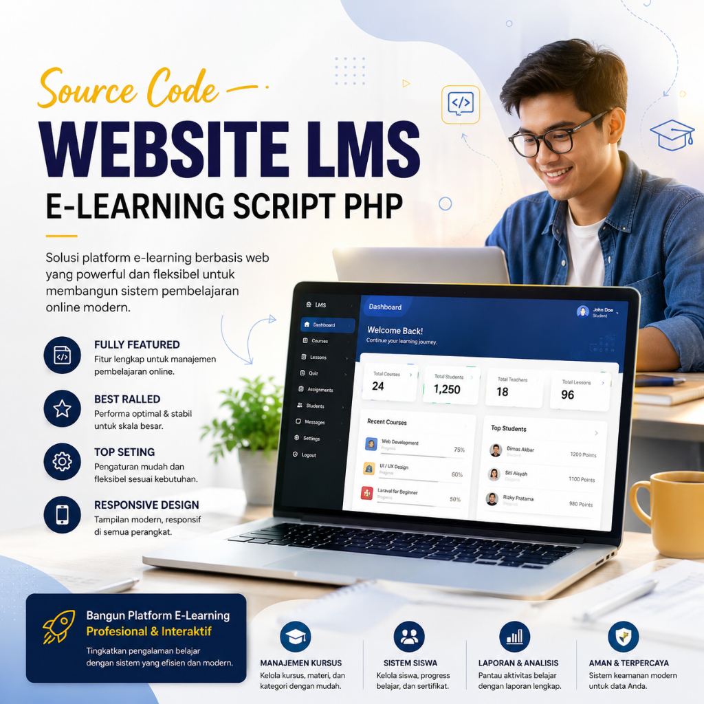 Source Code LMS Website E-Learning Script PHP Laravel