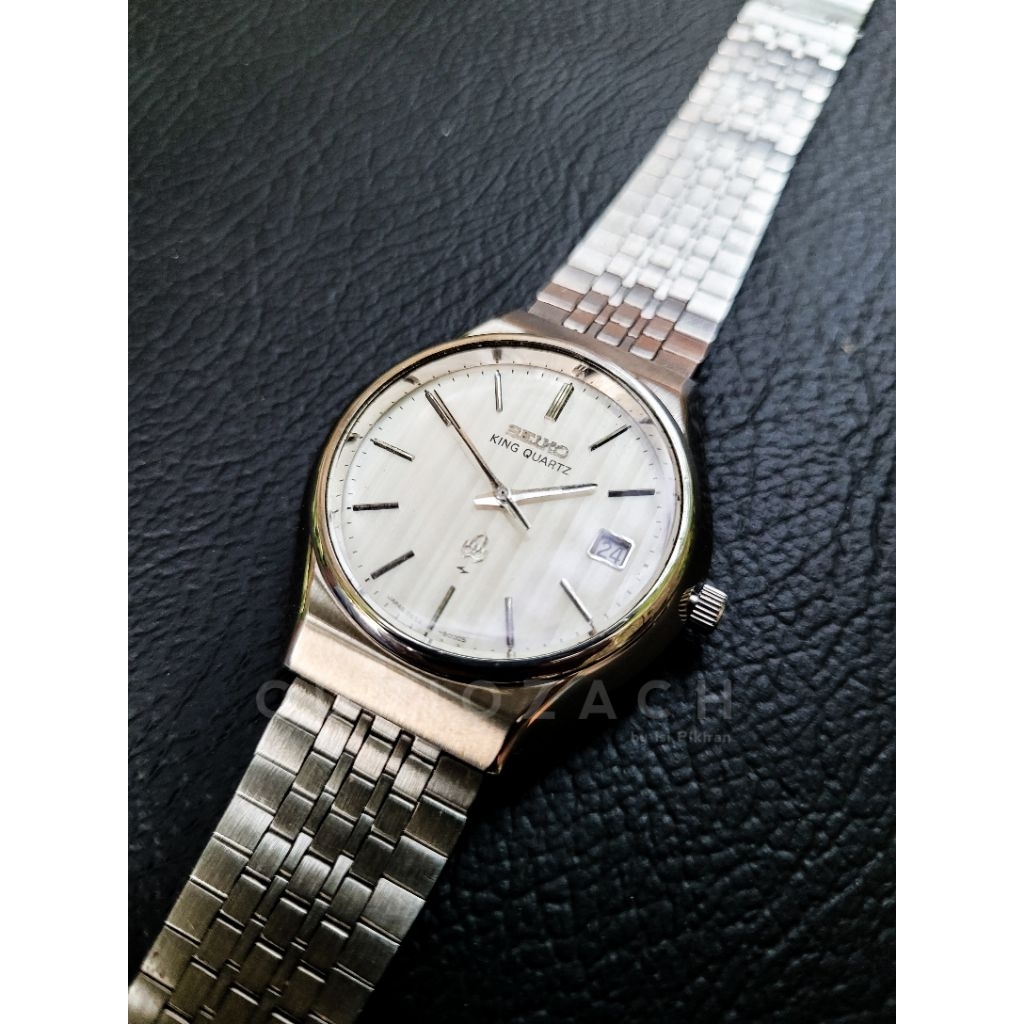Seiko King Quartz Linen Reflective Dial 0852-8000S 70's Jam Tangan Vintage