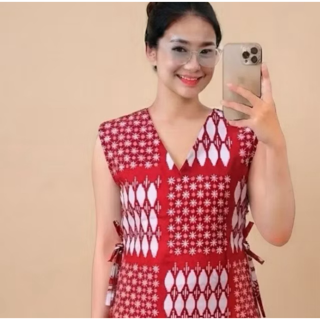 Hemat Vest Batik Wanita Modern Etnik Rompi Outer Katun Premium Atasan Vest Batik Pria Wanita