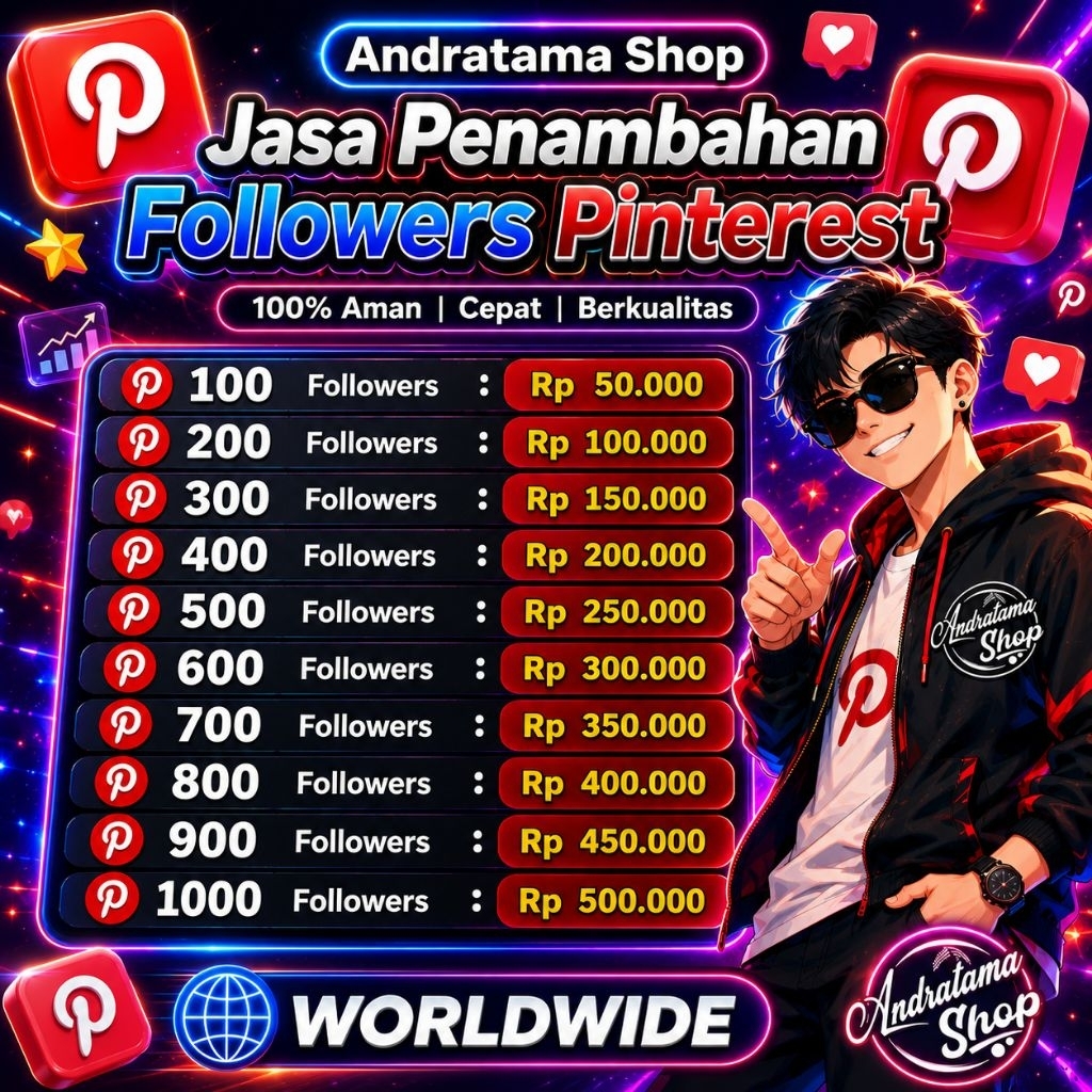 100 Followers Pinterest | Jasa Tambah Followers Pinterest