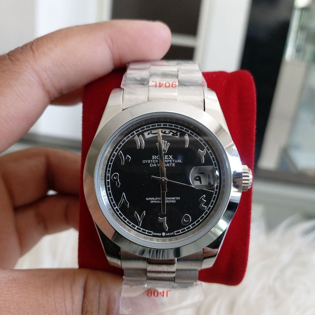 JAM TANGAN PRIA ARAB RX SILVER BLACK
