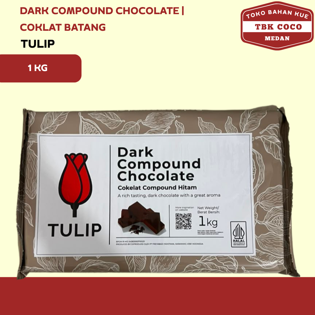 Tulip Dark Compound 1kg | Tulip Coklat Batang | Tulip Dark Coklat