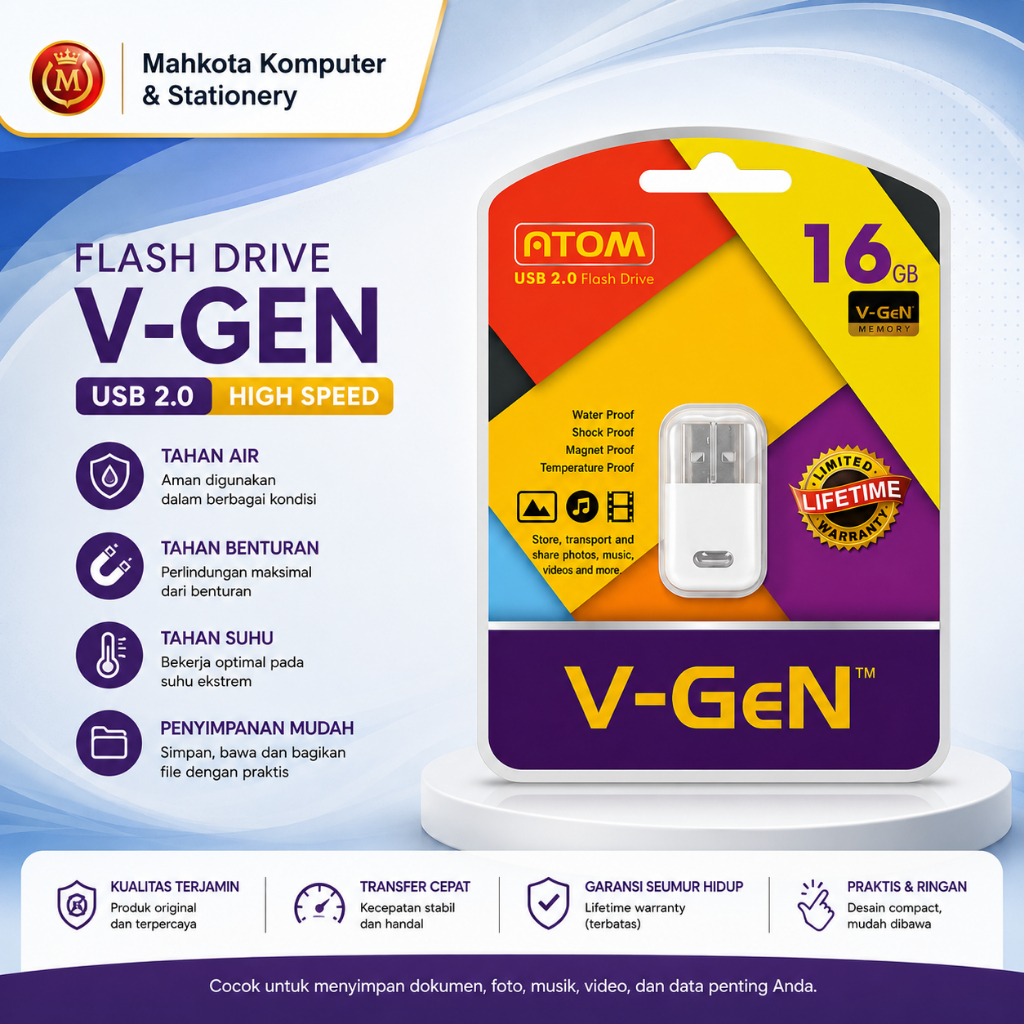 USB Flashdisk Vgen Atom 16GB FD V-gen 16 GB ORIGINAL