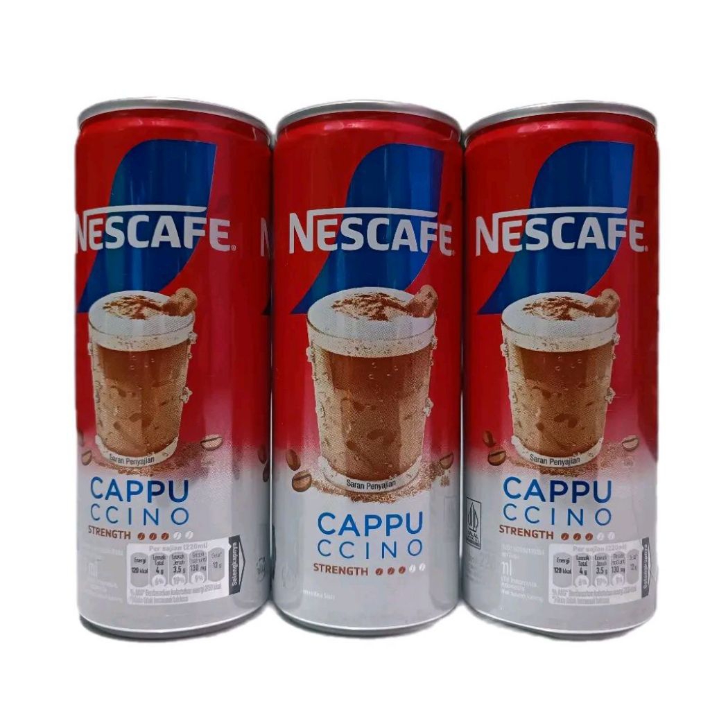 [PAKET 3 KALENG] NESCAFE CAPPUCCINO Minuman Susu Rasa Cappuccino Kemasan Kalengan 220ml
