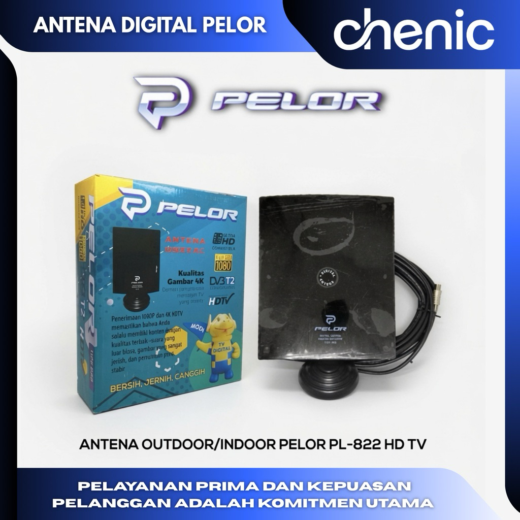 Antena Digital Outdoor Indoor Pelor PL-822 HD TV | DVBT2 4K Full HD