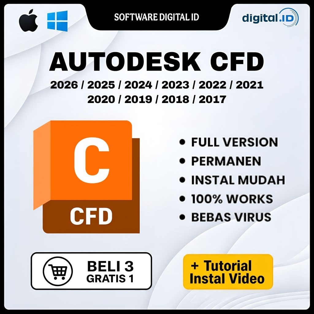 Autodesk CFD 2026 - 2017 Full Version Lifetime Permanen Windows & Mac Os | Tersedia Versi 2026 / 202