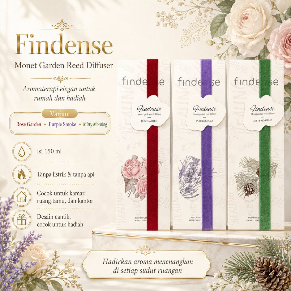 Pengharum Ruangan Findense Monet Garden Reed Diffuser 150 ml