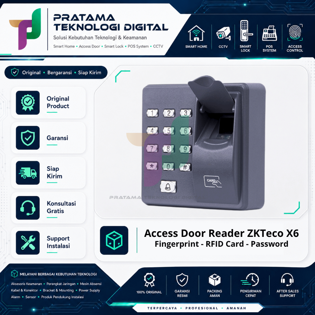 MESIN ACCESS DOOR ZKTECO X6 / ZKTECO X6 / X7 / AKSES KONTROL PINTU ZKTECO X6