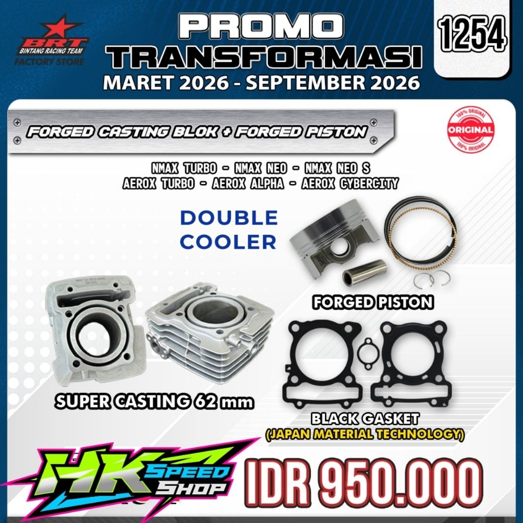 BLOK BORE UP CYLINDER BLOK IRON CASTING + PISTON 62MM 66MM 68MM 70MM FORGED NMAX TURBO / AEROX TURBO
