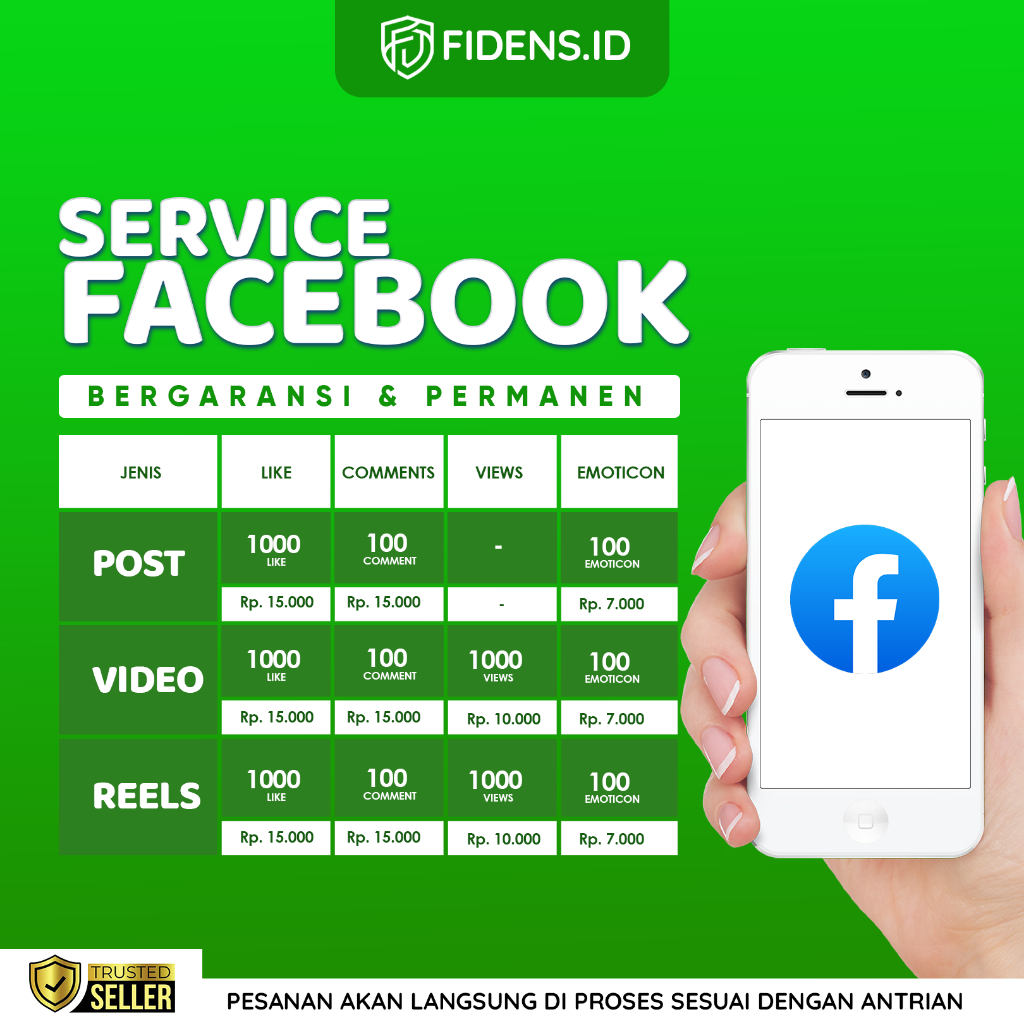 FACEBOOK LIKE VIEW COMMENT EMOTICON | Mudah,Cepat&Bergaransi