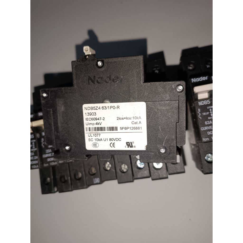 MCB DC Nader NDB5 Curve Z4 MCB DC 80V (25A & 63A) – Miniature Circuit Breaker Arus Searah