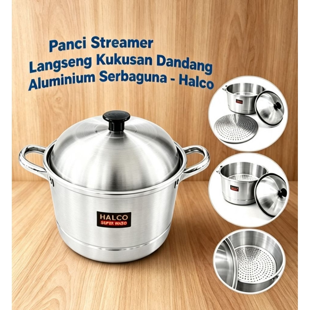 Panci Sarangan Streamer Halco UK 30 cm Panci Kukusan Panci Dandang Sarangan Panci Halco