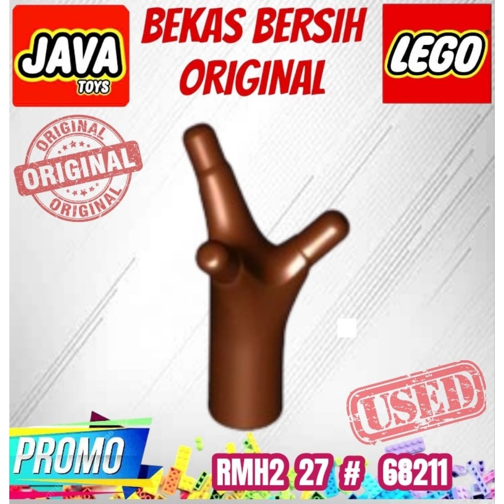 PART LEGO CITY ORI ( RMH2 27 # 68211 ) LEGO CITY Plant Flower Stem with Bar and 3 Stems Bekas Layak 