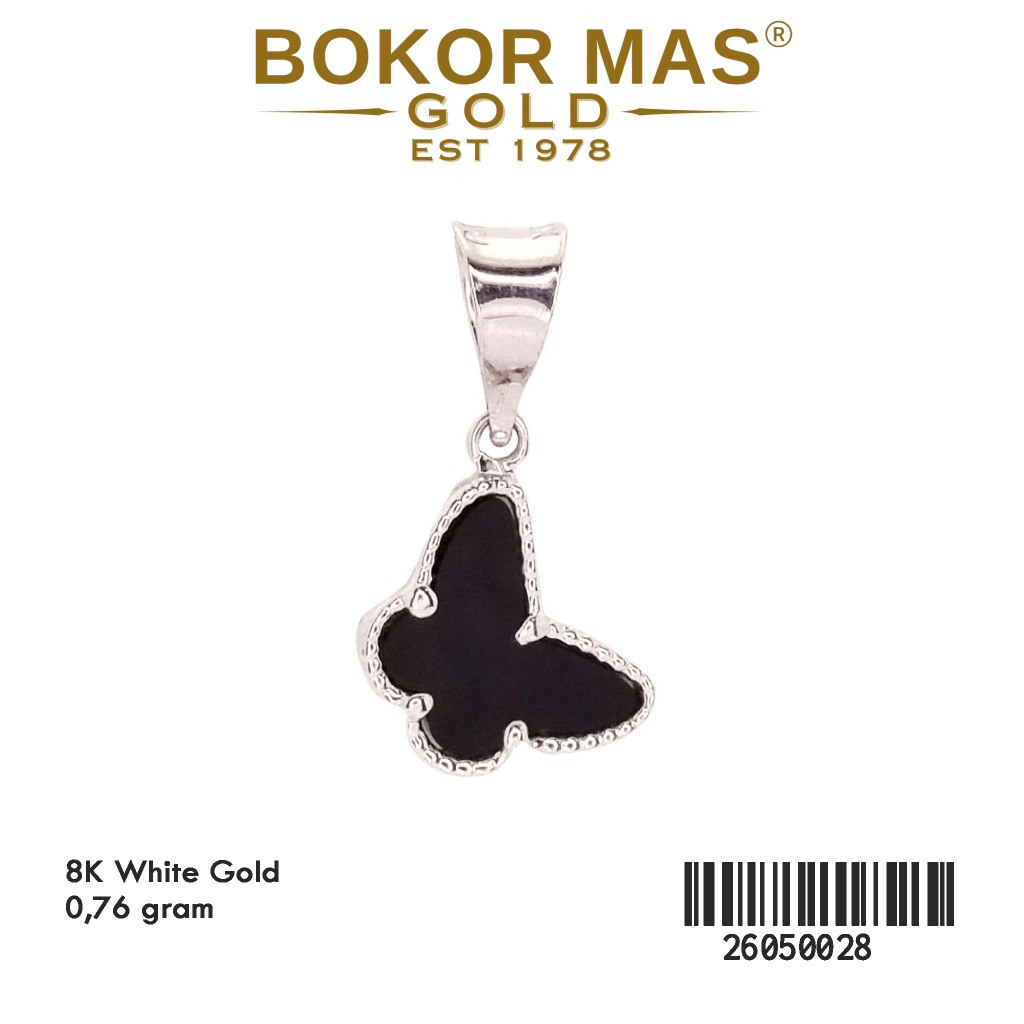 Liontin Model Kupu Hitam Emas 375 8K 26050028 - BokorMas Gold