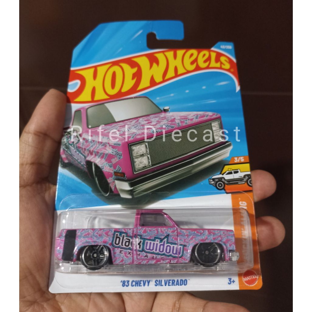 Hot Wheels 83 Chevy Silverado Black Window Minus Card
