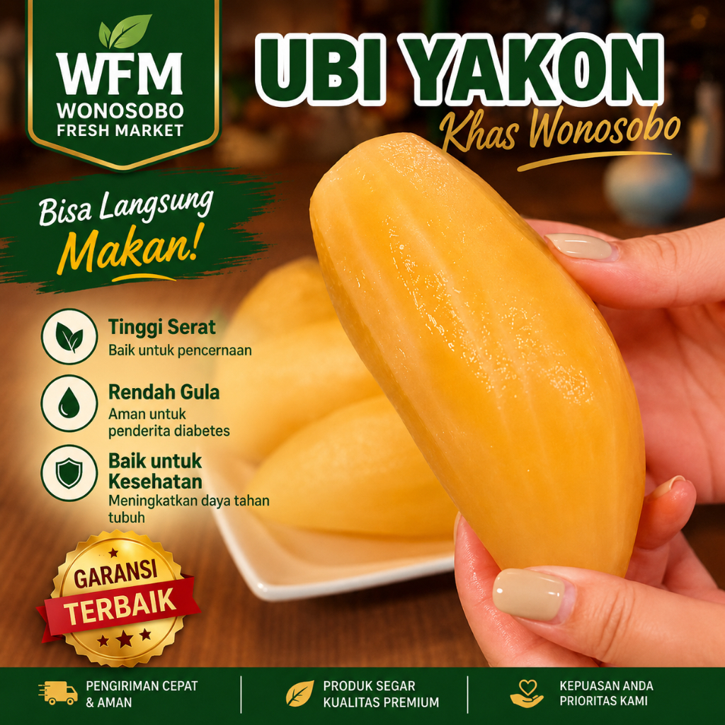 1kg ubi yakon super grade A-B asli wonosobo di jamin 100% Original