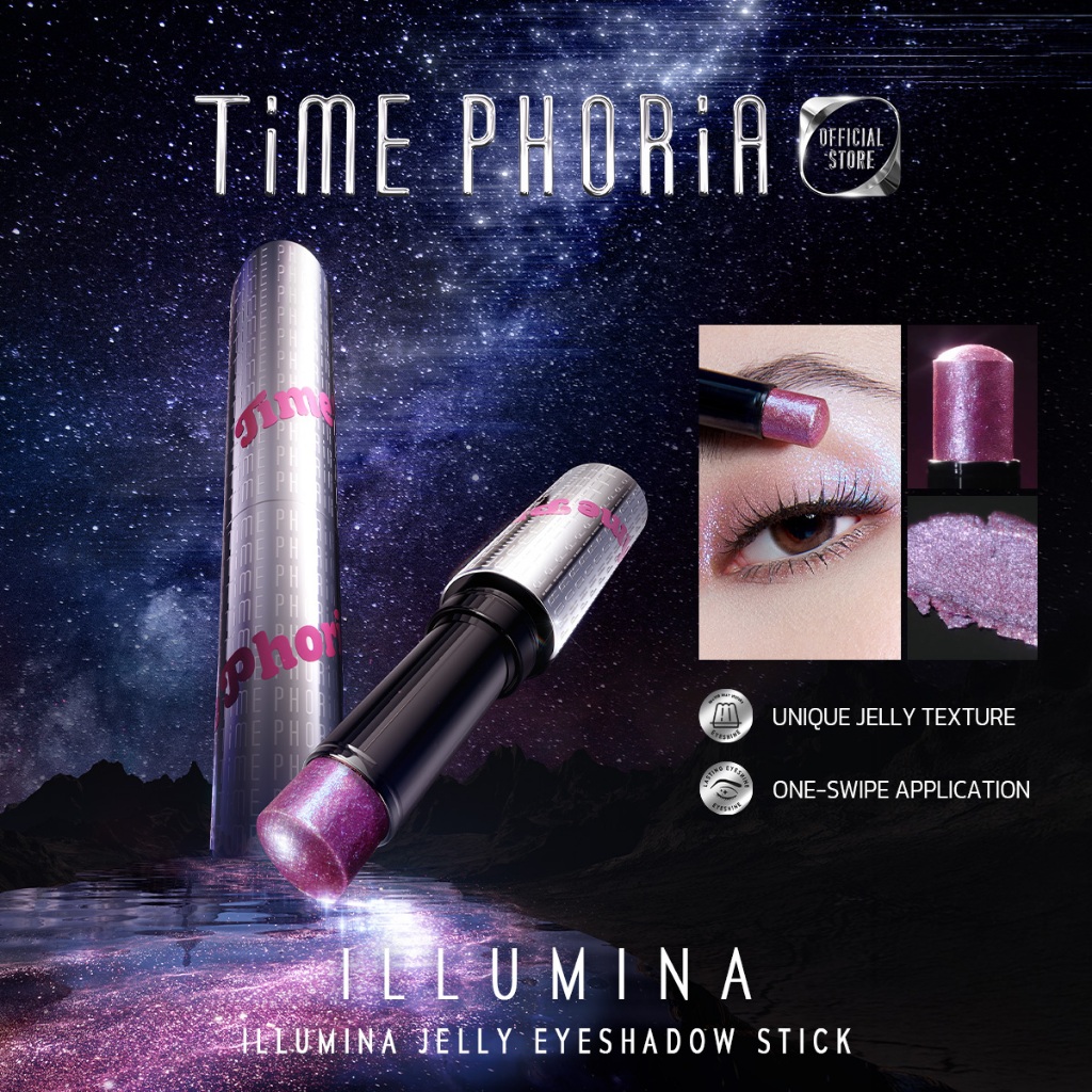 DEEP REBATE!! TIME PHORIA -Illumina Jelly Eyeshadow Stick 3G-Smooth jelly texture High-impact pigment Lasting Melembapkan Eyeshine Flawless Makeup TimePhoria Official Store