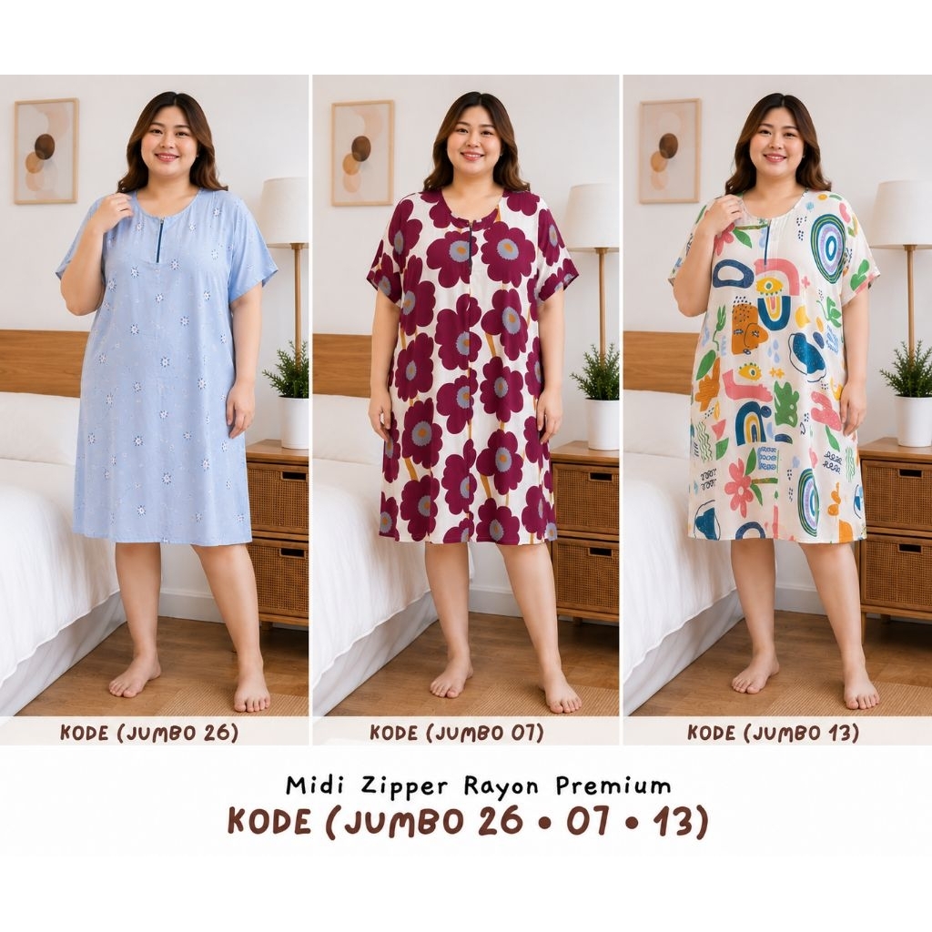 Midi Zipper Jumbo | Daster Midi Zipper Jumbo | Daster Midi Jumbo | Daster Jumbo | Daster Rayon Jumbo