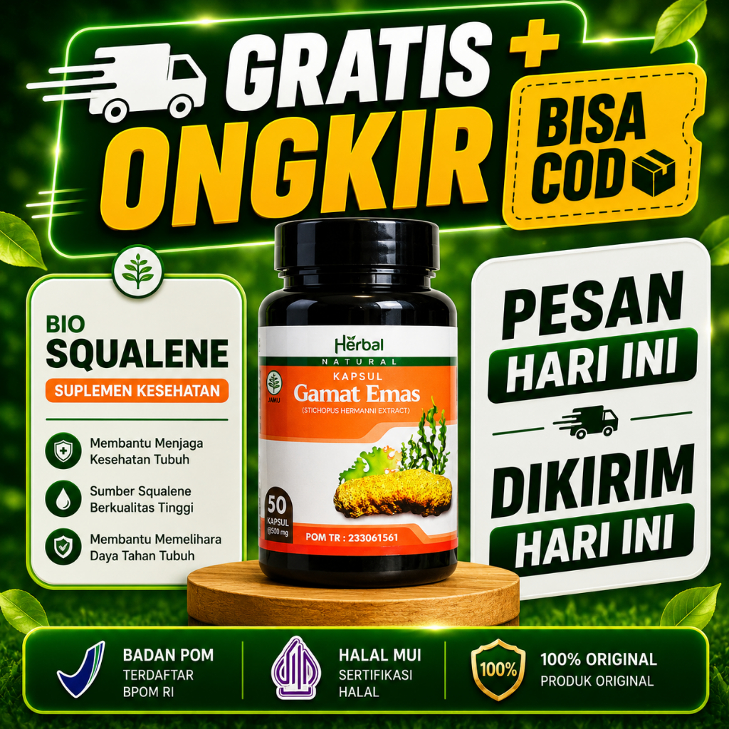 Kapsul Gamat Emas 100% Original Asli - Gamat Gold G Original - Gamat Emas Kapsul - Bergaransi - BPOM