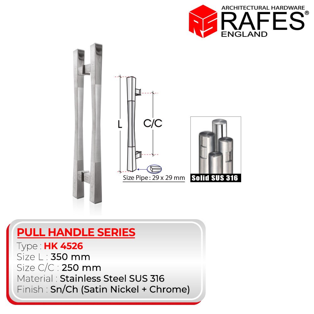 Handle Pintu / Tarikan Pintu Depan RAFES ENGLAND SUS 316 (HK 4526)