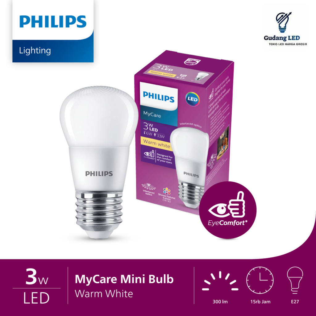 Lampu Led 3 Watt Warm White Philips