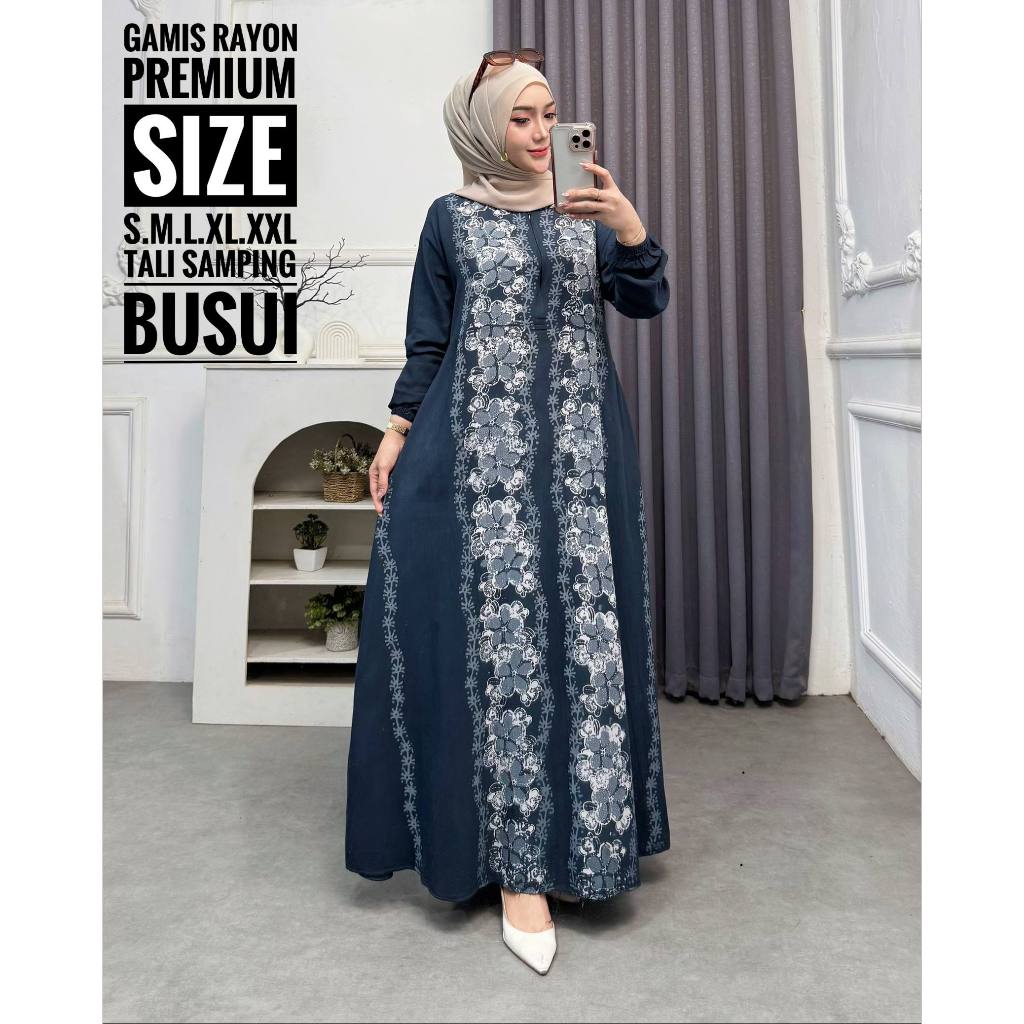 Batik Usman - Gamis Batik Wanita Busui Jumbo Adem Elegan Rayon Premium - Motif Arjuna
