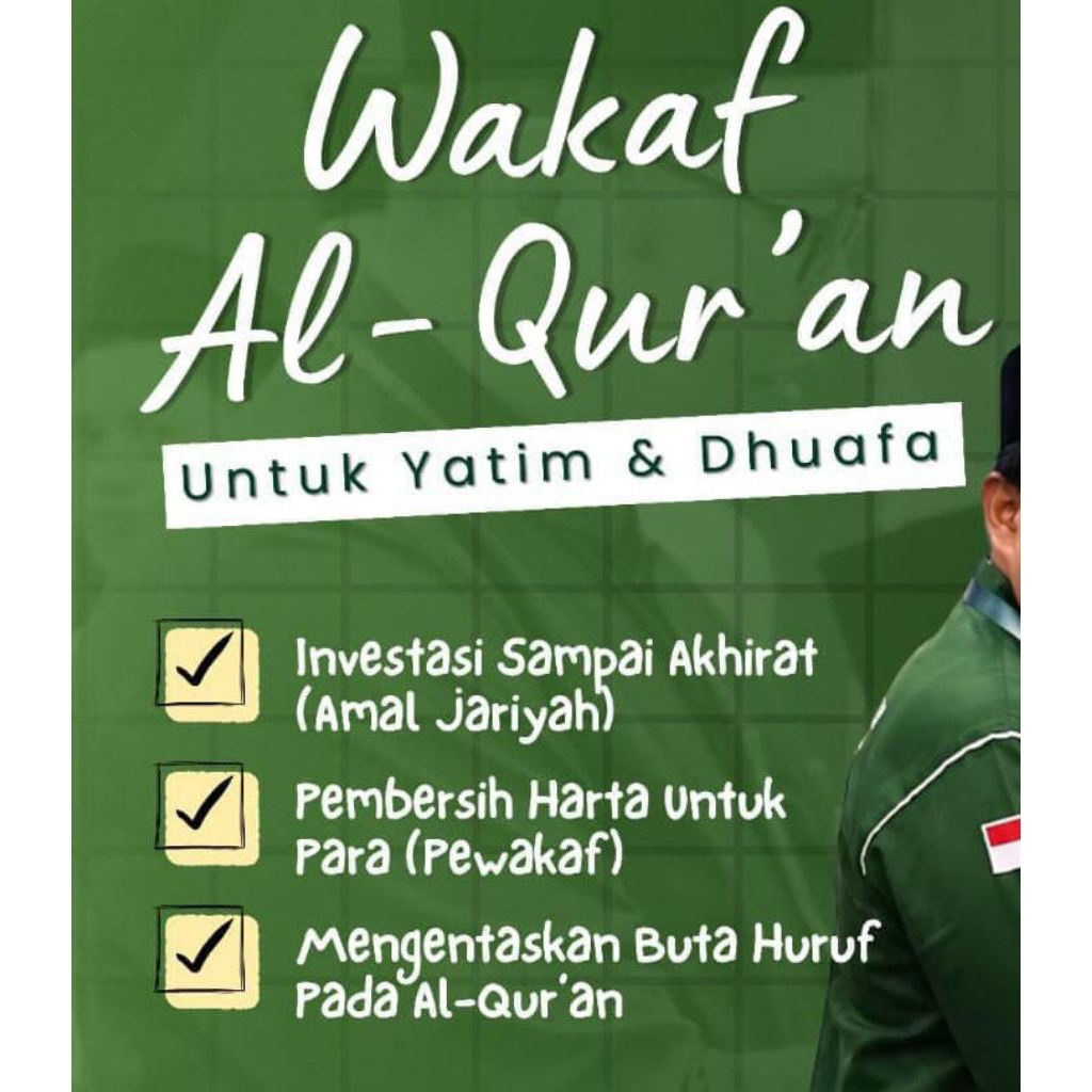 Lembar Waqaf Qur'an/ Waqaf Al Qur'an/ Waqaf Quran/ Waqaf Al Quran untuk Yatim dan Dhuafa