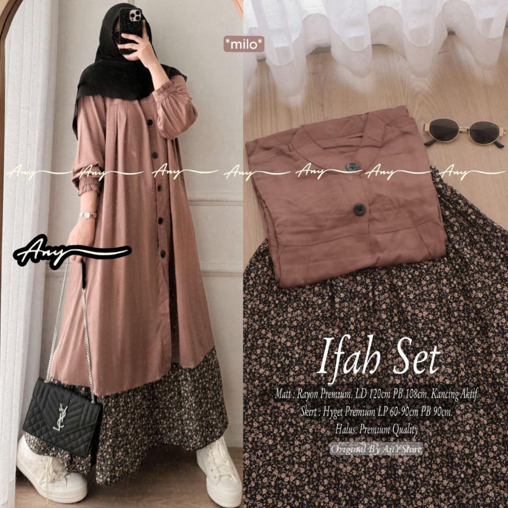 SET TUNIK LONG IFAH SET +TUNIK LONG RAYON