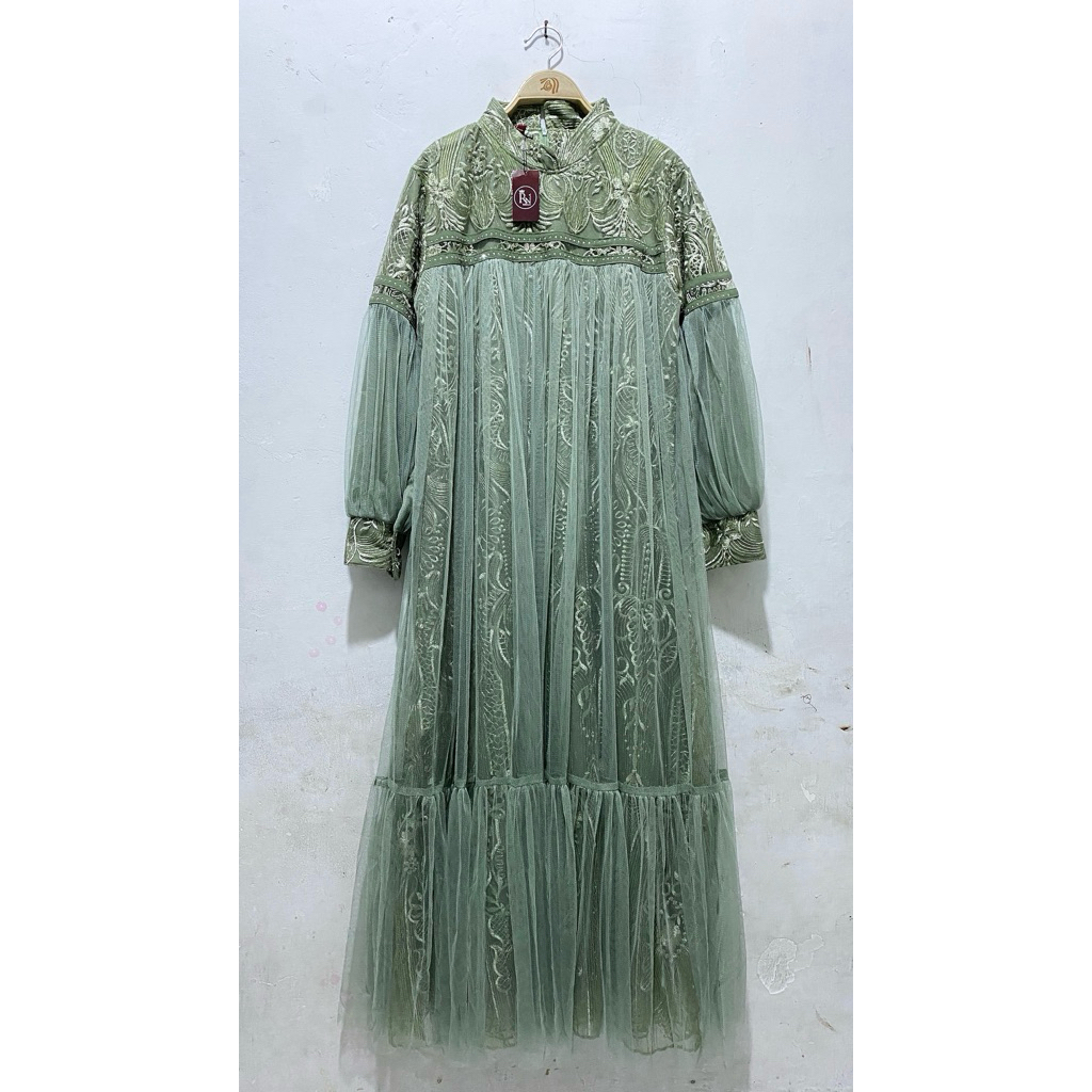 GAMIS TILE BRUKAT MEWAH HIJAU