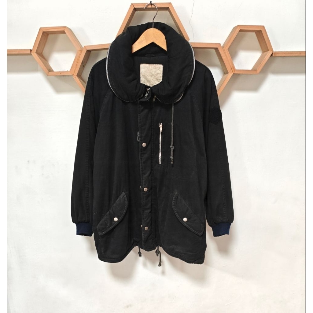 Vintage jacket bombers parka hitam size XXL