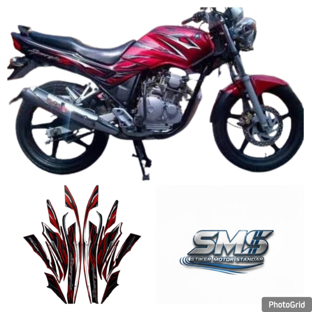 STIKER STICKER STRIPING LISH LESH BODY MOTOR SCORPIO Z TAHUN 2010 2011 WARNA MERAH