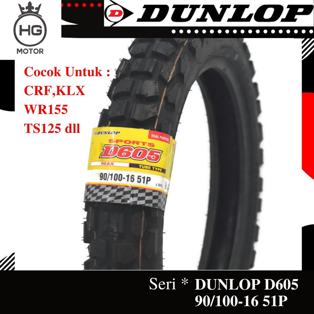 DUNLOP D 605 D605 90/100-16 Ban Trail Cross Adventur
