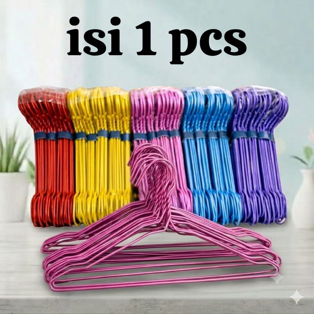 Hanger Kawat Warna Gantungan Baju Kawat Anti Slip dan anti karat Hanger Dewasa