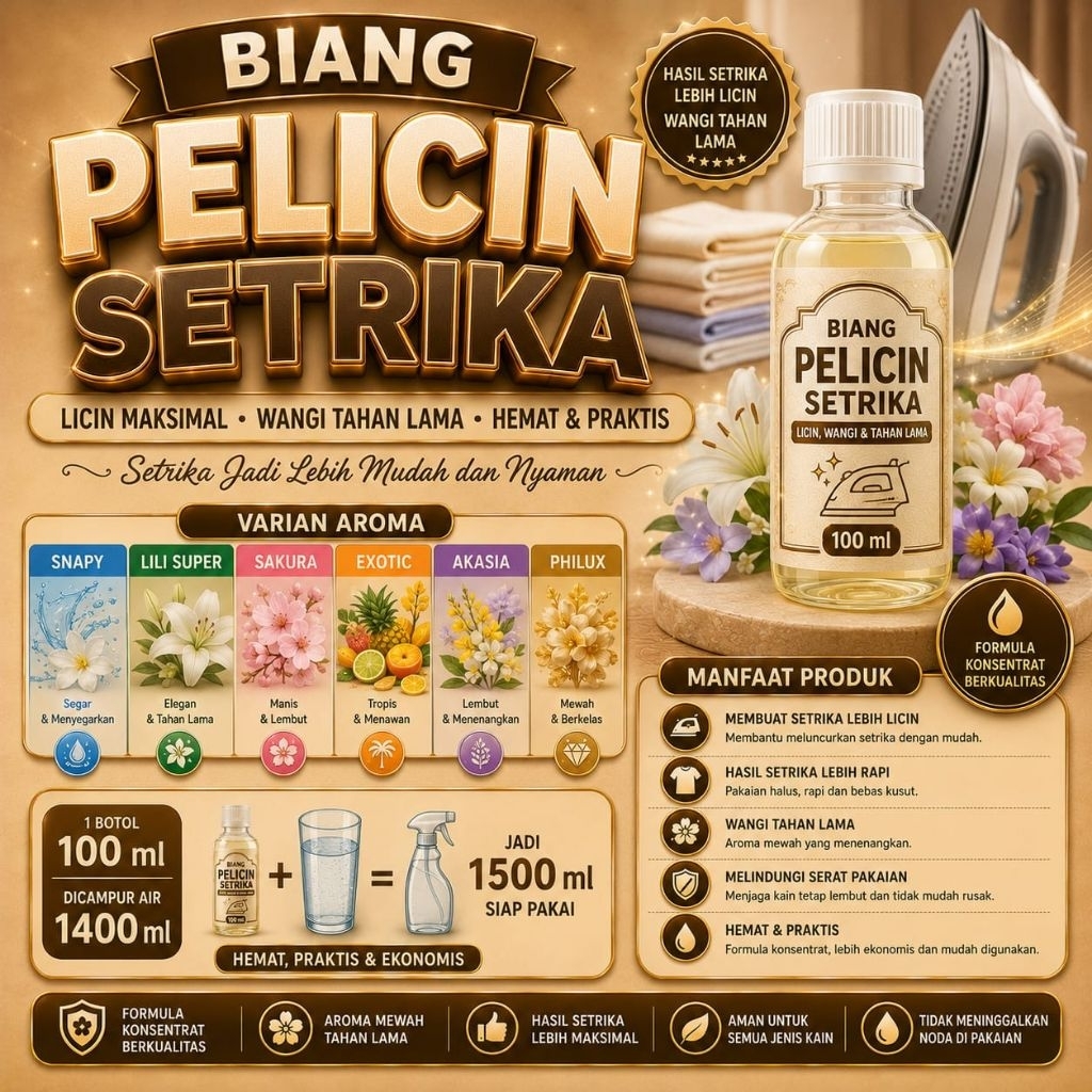 BIBIT PELICIN PAKAIAN - Biang Konsentrat | Pelicin Pakaian dengan Pilihan Aroma Premium